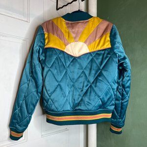 PEACOCK RISING SUN CLASSIC ROCK COUTURE BOMBER JACKET